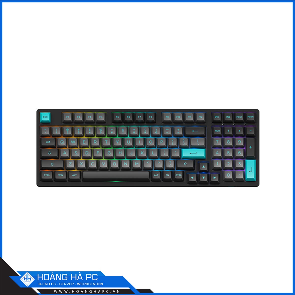 Bàn phím cơ AKKO 3098B Multi-modes Black & Cyan (Akko CS sw - Jelly Pink)