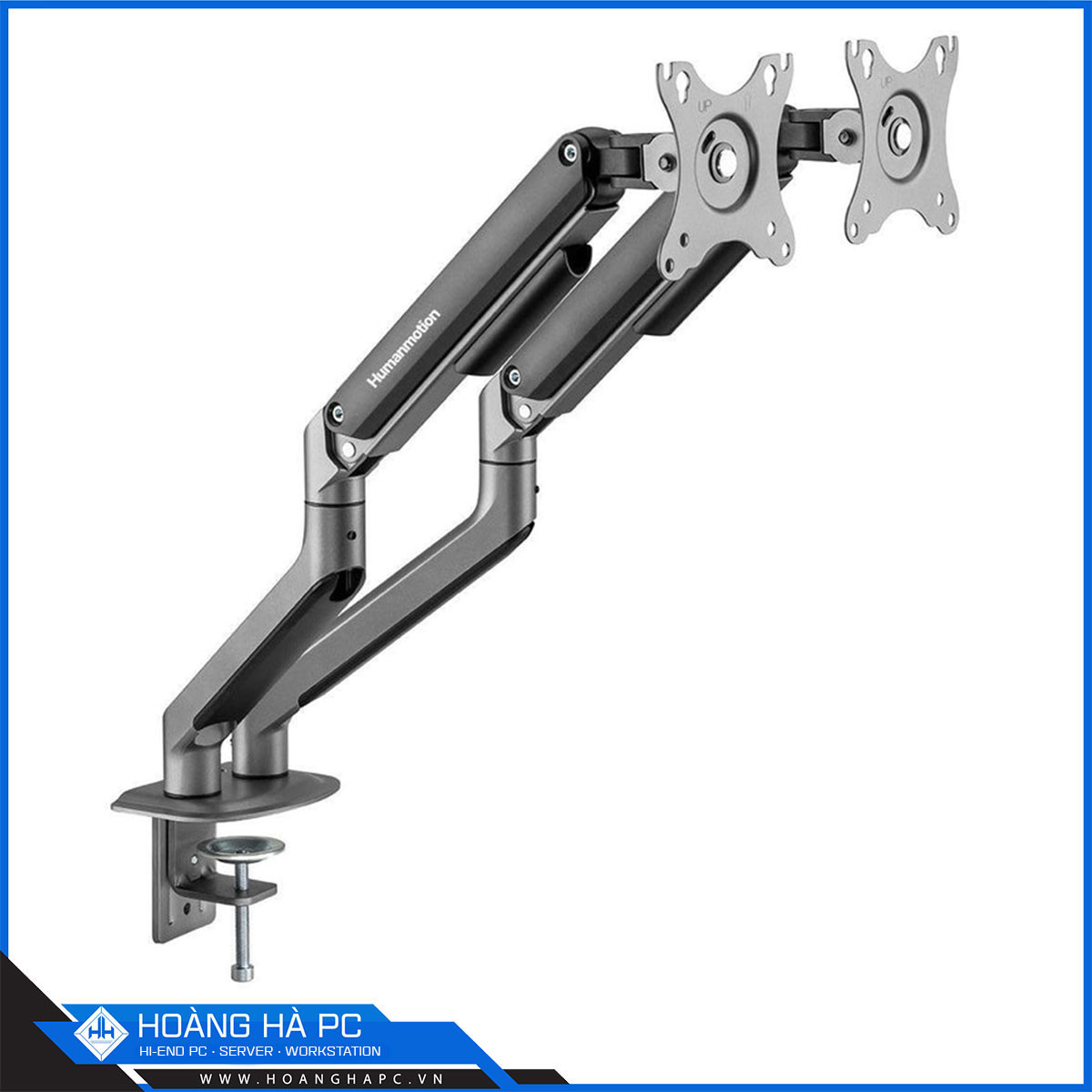 Giá treo màn hình Humanmotion T6 Pro Dual (2 màn hình/ 22 - 32inch/ Xám đen/ Gắn bàn)-2
