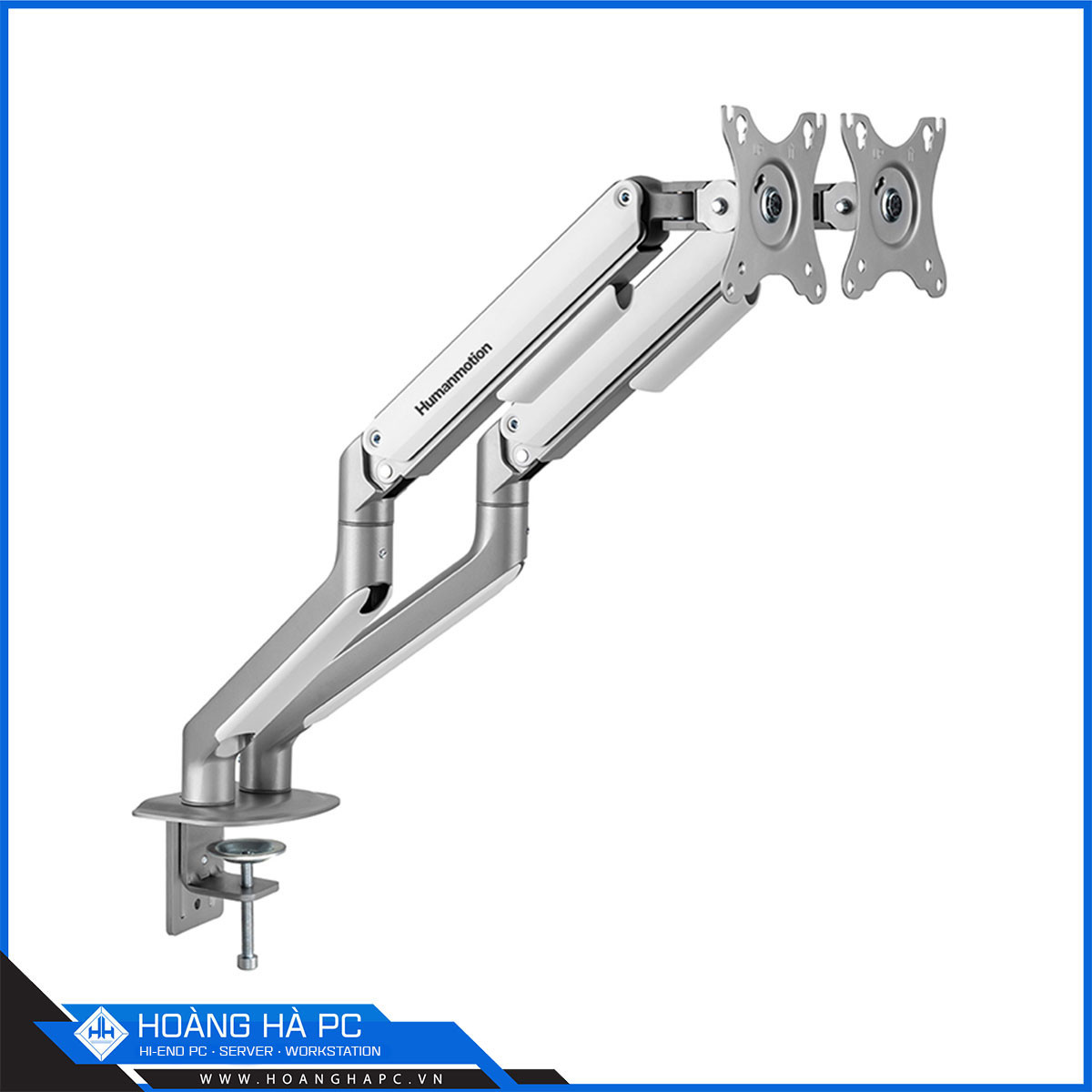 Giá treo màn hình Humanmotion T6 Pro Dual White (2 màn hình/ 22 - 32inch/ Trắng/ Gắn bàn)-2