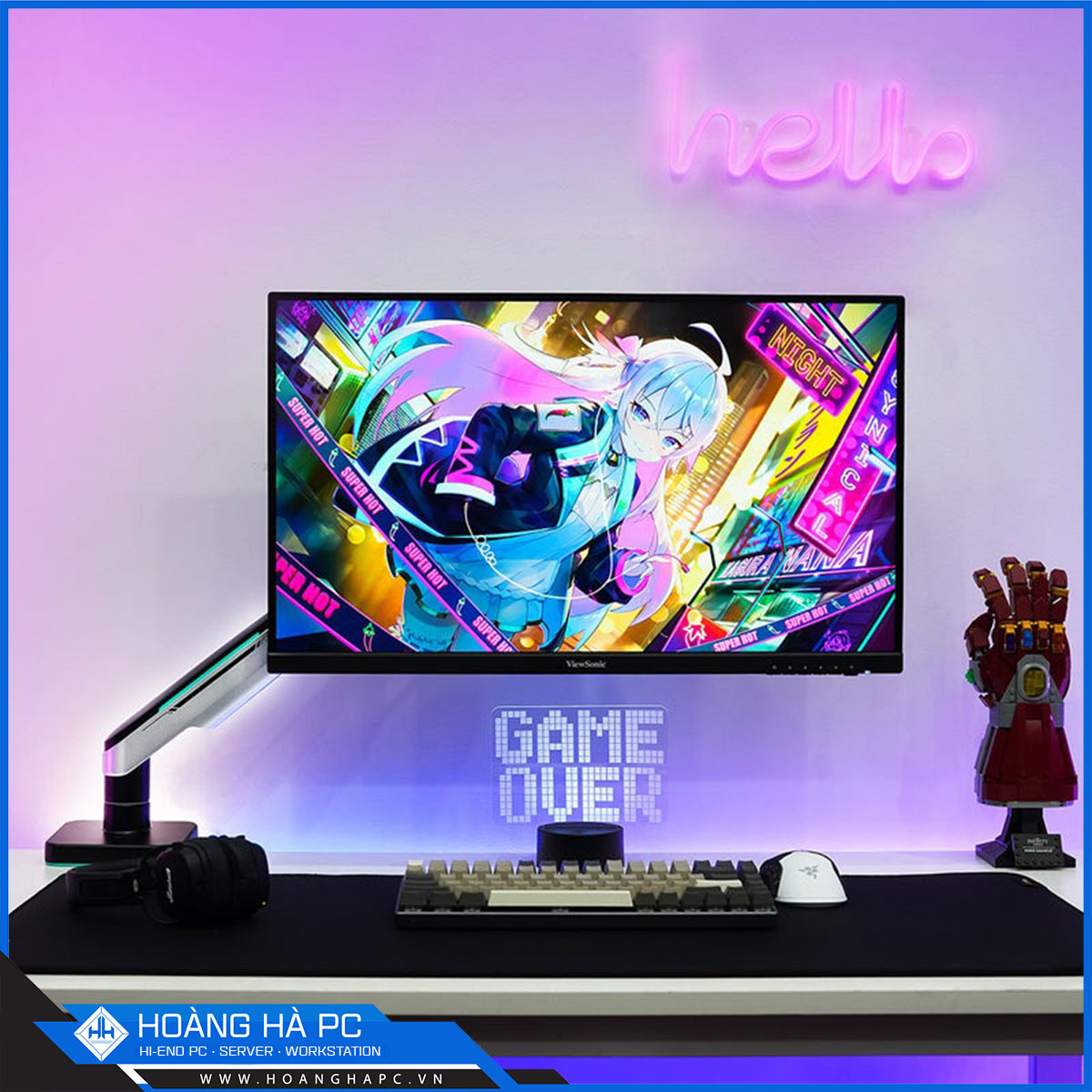 Giá treo màn hình Humanmotion T9 Pro 2 White (1 màn hình/ 22 - 43inch/ Trắng/ Gắn bàn)-4