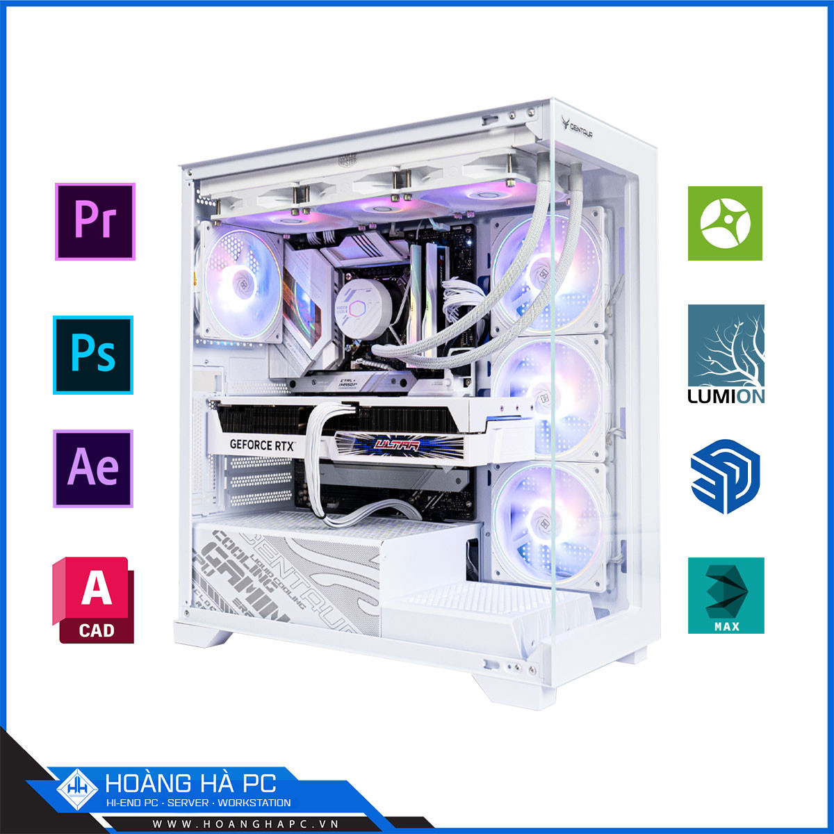 HHPC WHITE CORE i7 14700K | 64G DDR5 | NVIDIA RTX 4080 SUPER 16G