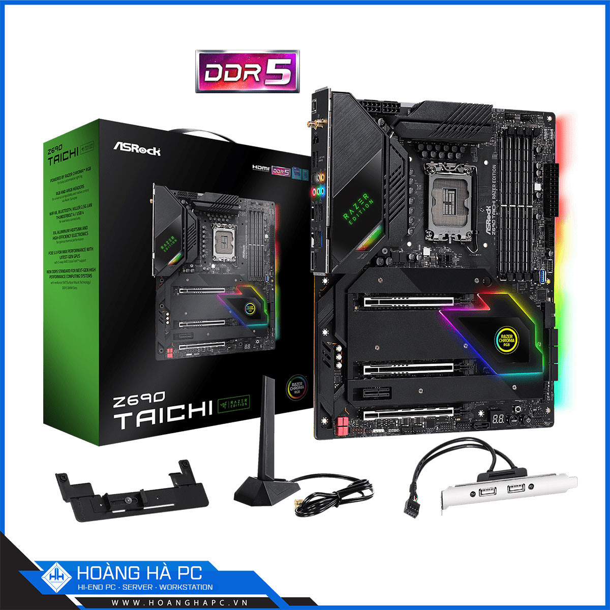 Mainboard Asrock Z690 Taichi Razer Edition DDR5 (Intel Z690, Socket 1700, ATX, 4 khe RAM DDR5)