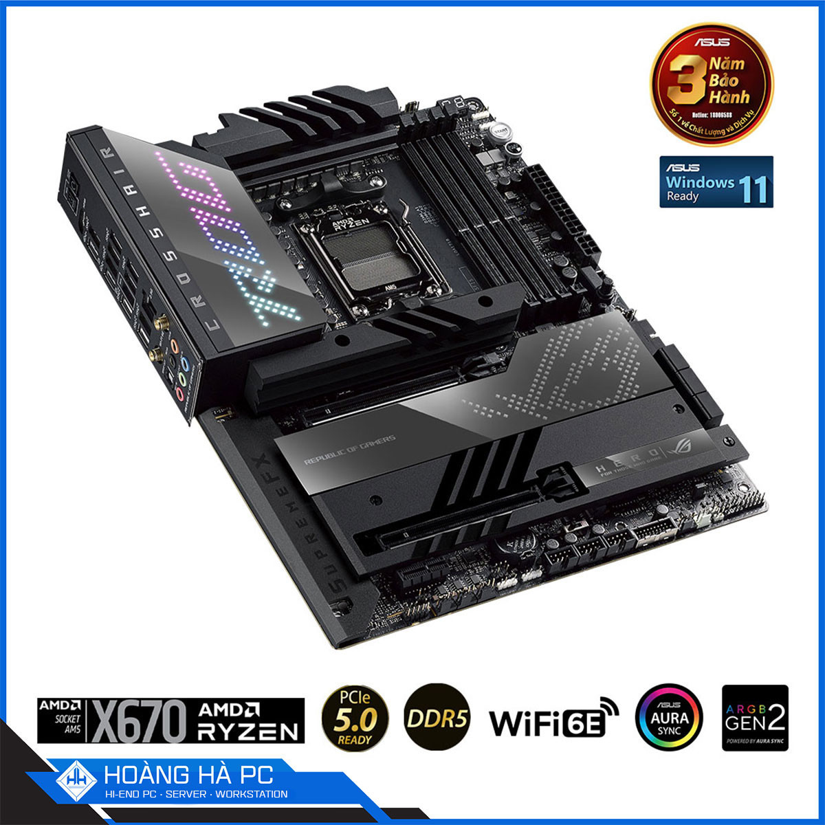 Mainboard ASUS ROG CROSSHAIR X670E HERO (AMD X670, Socket AM5, ATX, 4 Khe Cắm Ram DDR5)-3