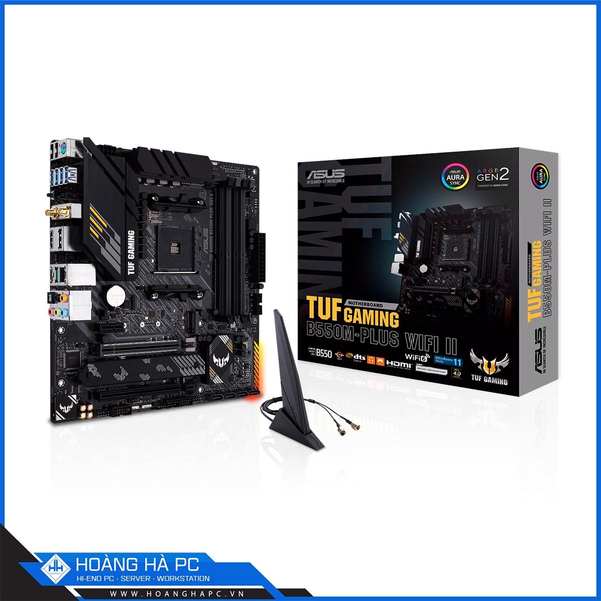 Mainboard ASUS TUF GAMING B550M-PLUS WIFI II (AMD B550, Socket AM4, m-ATX, 4 khe RAM DRR4)