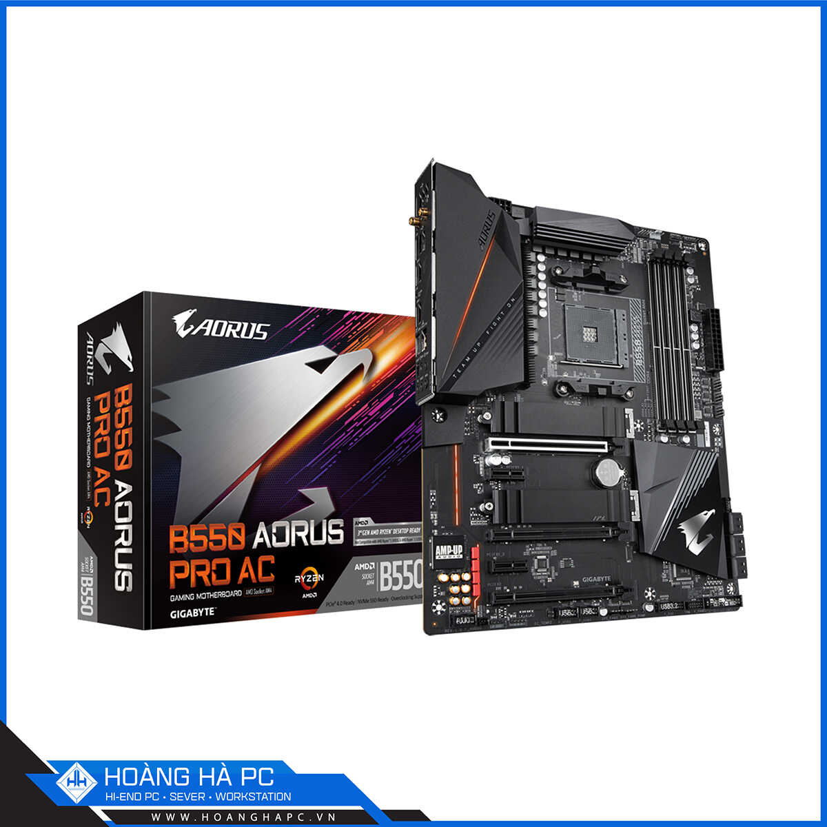 Mainboard Gigabyte B550 AORUS PRO AC (AMD B550, Socket AM4, ATX, 4 khe RAM DRR4)