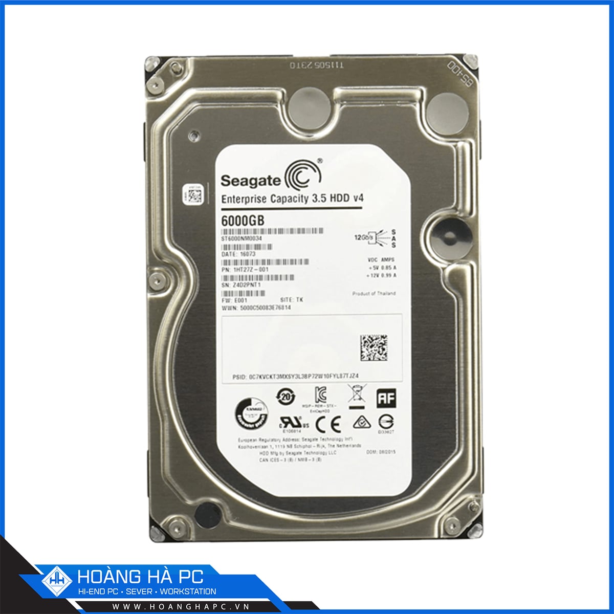 Ổ Cứng HDD Seagate Enterprise Capacity v4 6TB (3.5 inch, Sata3 7Gb/s, 128MB Cache, 7200rpm)
