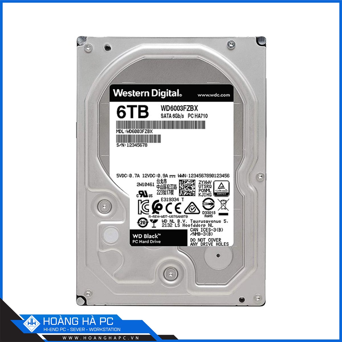 Ổ cứng HDD Western Caviar Black 6TB (3.5 inch, SATA3 6Gb/s, 256MB Cache, 7200rpm)