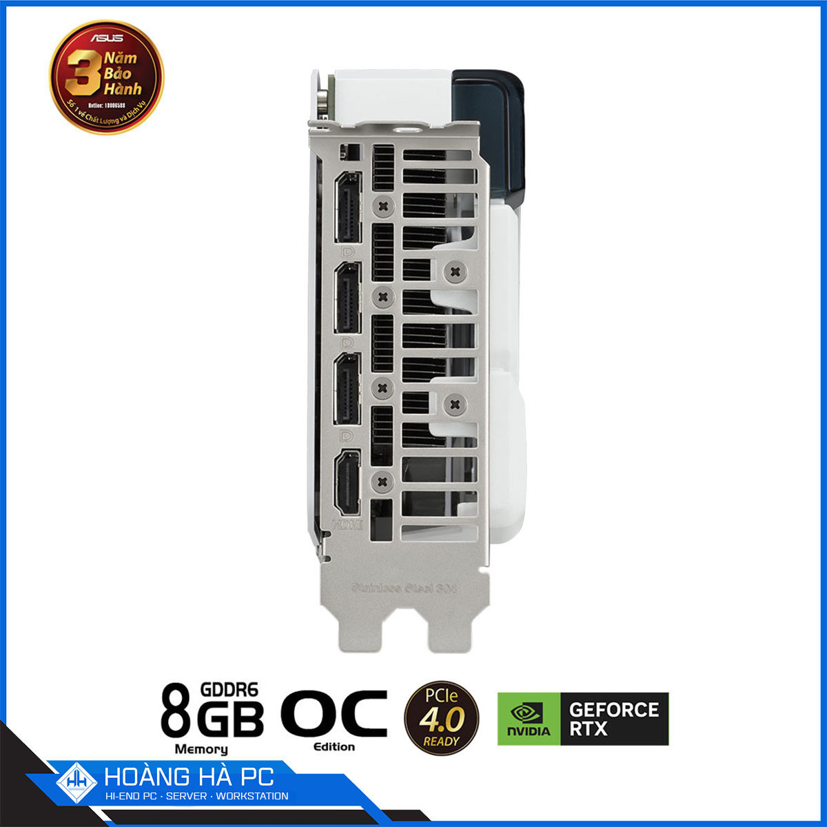 VGA ASUS DUAL RTX 4060 O8G WHITE EDITION (GDDR6, 128-bit, HDMI+DP, 1x8-pin)-7