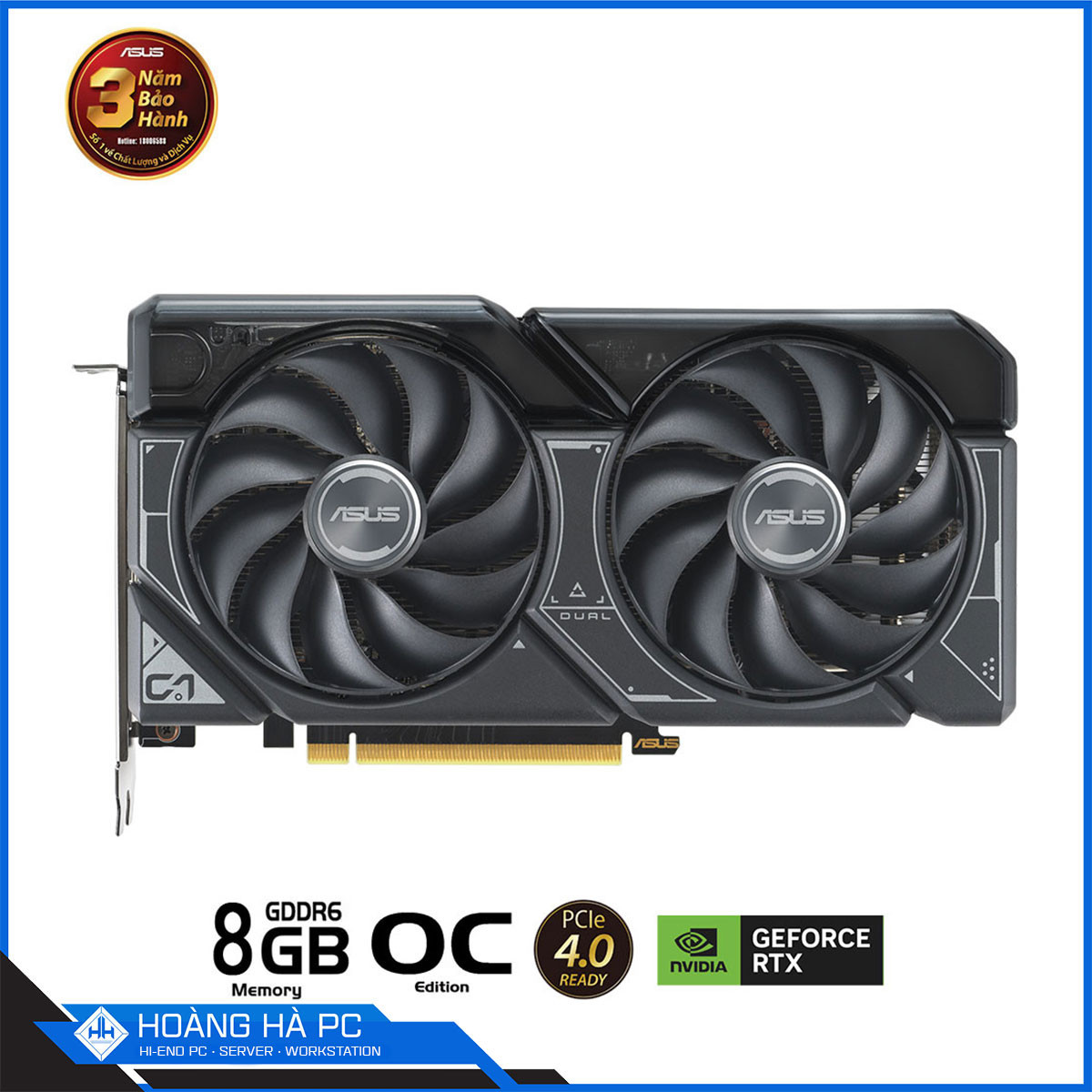 VGA ASUS DUAL RTX 4060 O8G EDITION (GDDR6, 128-bit, HDMI+DP, 1x8-pin)-2