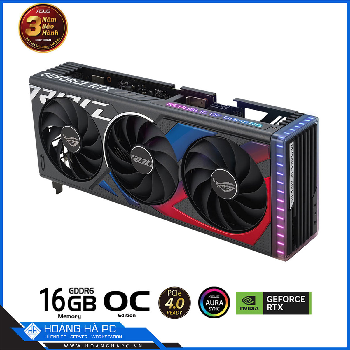 VGA ASUS ROG STRIX RTX 4060 Ti O16G GAMING (16GB GDDR6, 128-bit, HDMI+DP, 1x8-pin)-5