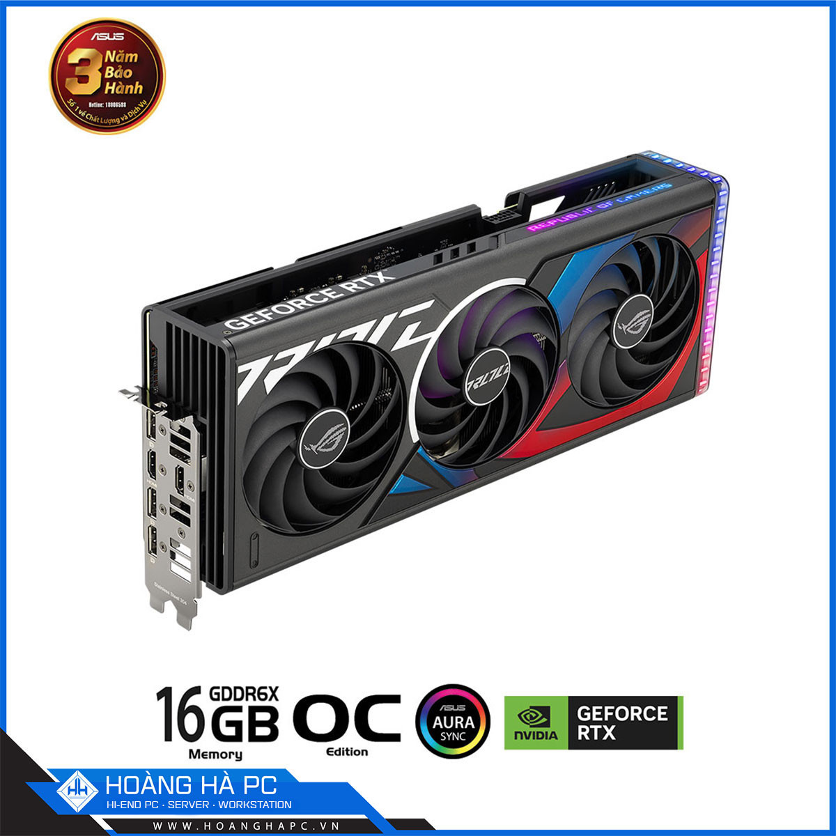 VGA ASUS ROG STRIX RTX 4070 Ti SUPER 16GB GDDR6X OC (256-bit, HDMI + DP, 1 x 16-pin)-3