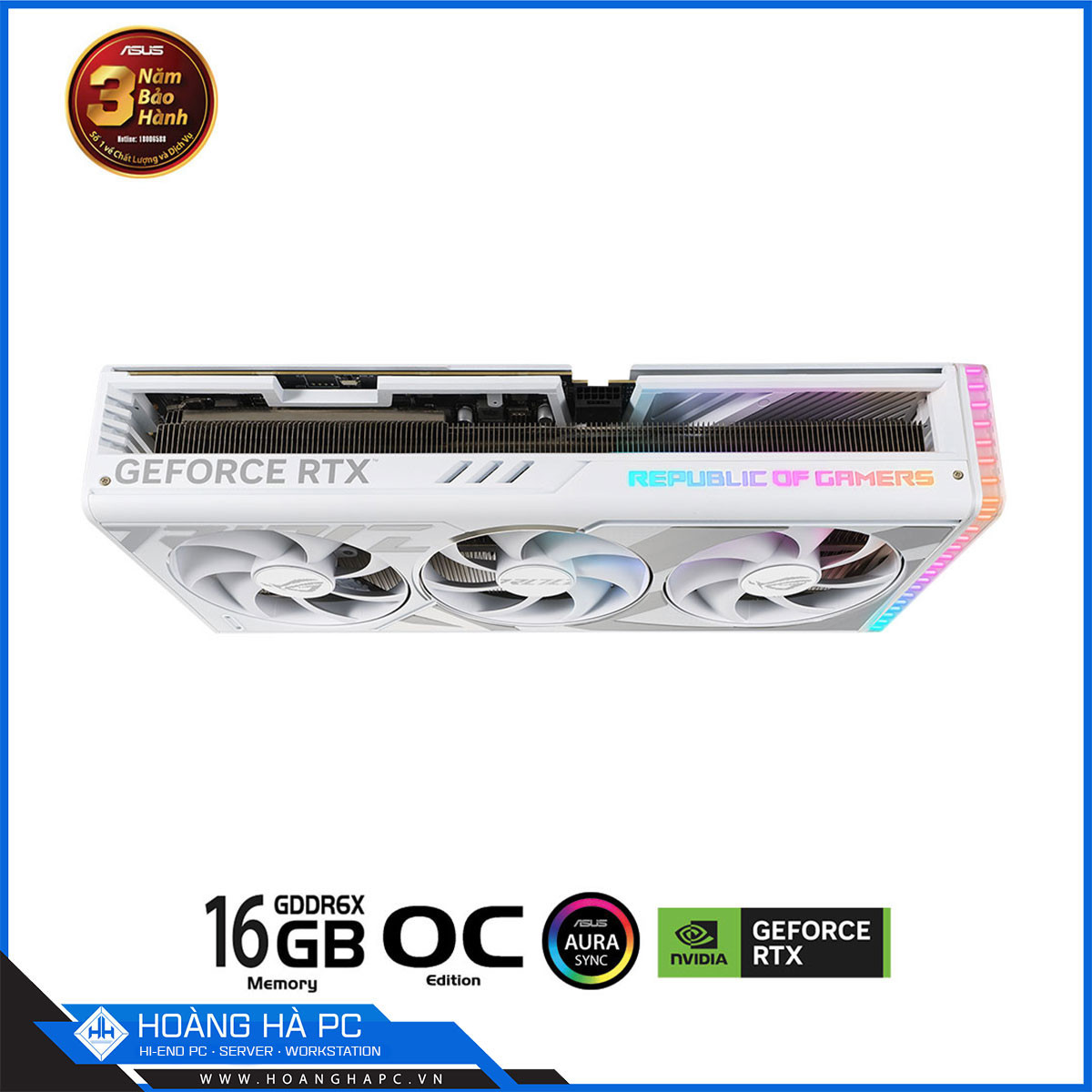 VGA ASUS ROG STRIX RTX 4080 SUPER 16GB GDDR6X OC WHITE (256-bit, HDMI + DP, 1 x 16-pin)-7