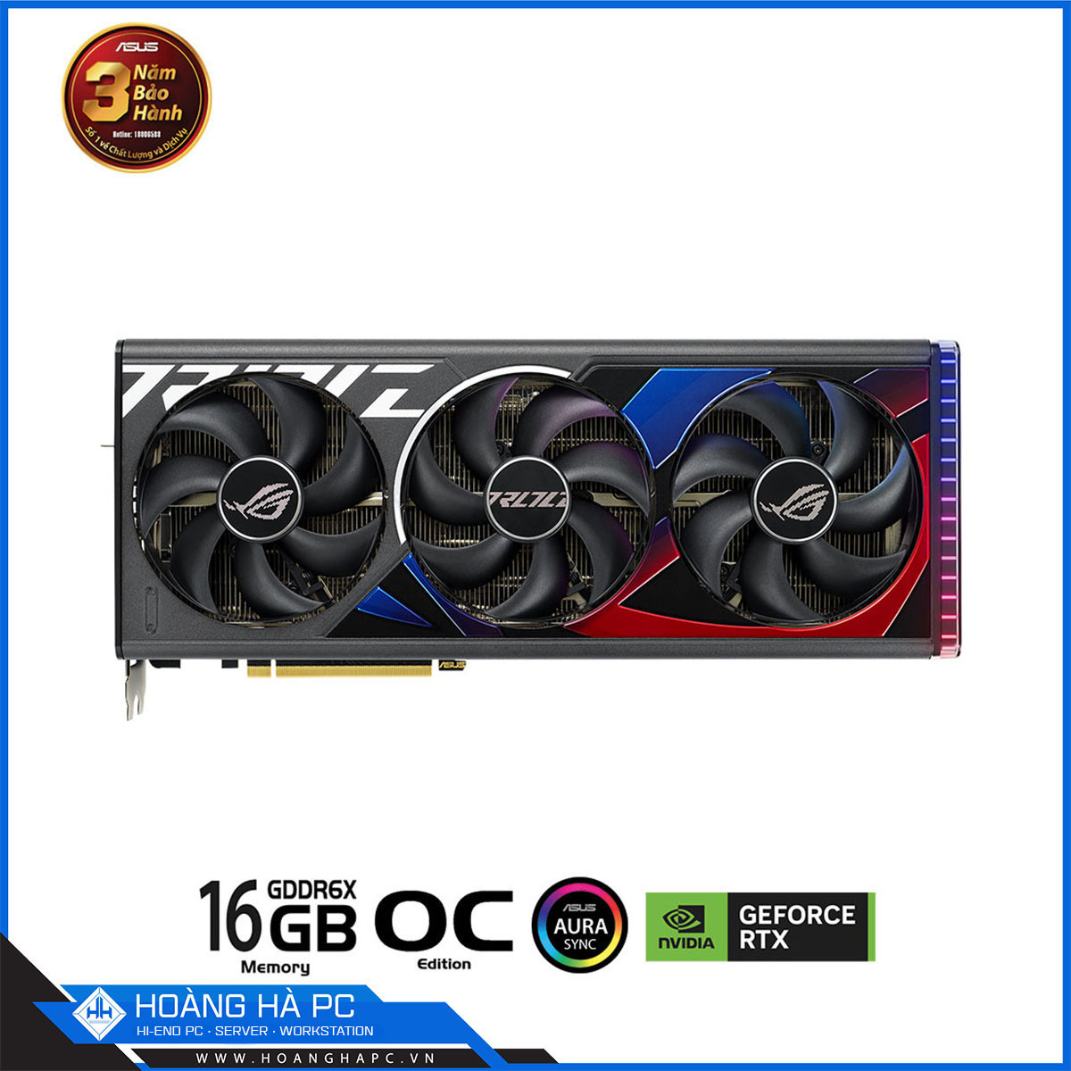 VGA ASUS ROG STRIX RTX 4080 SUPER 16GB GDDR6X OC (256-bit, HDMI + DP, 1 x 16-pin)-2