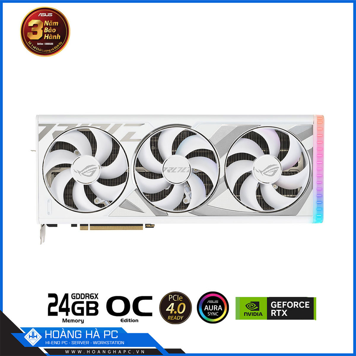 VGA ASUS ROG STRIX RTX 4090 O24G GAMING WHITE (24GB GDDR6X, 384-bit, HDMI +DP, 1 x 16-pin)-2
