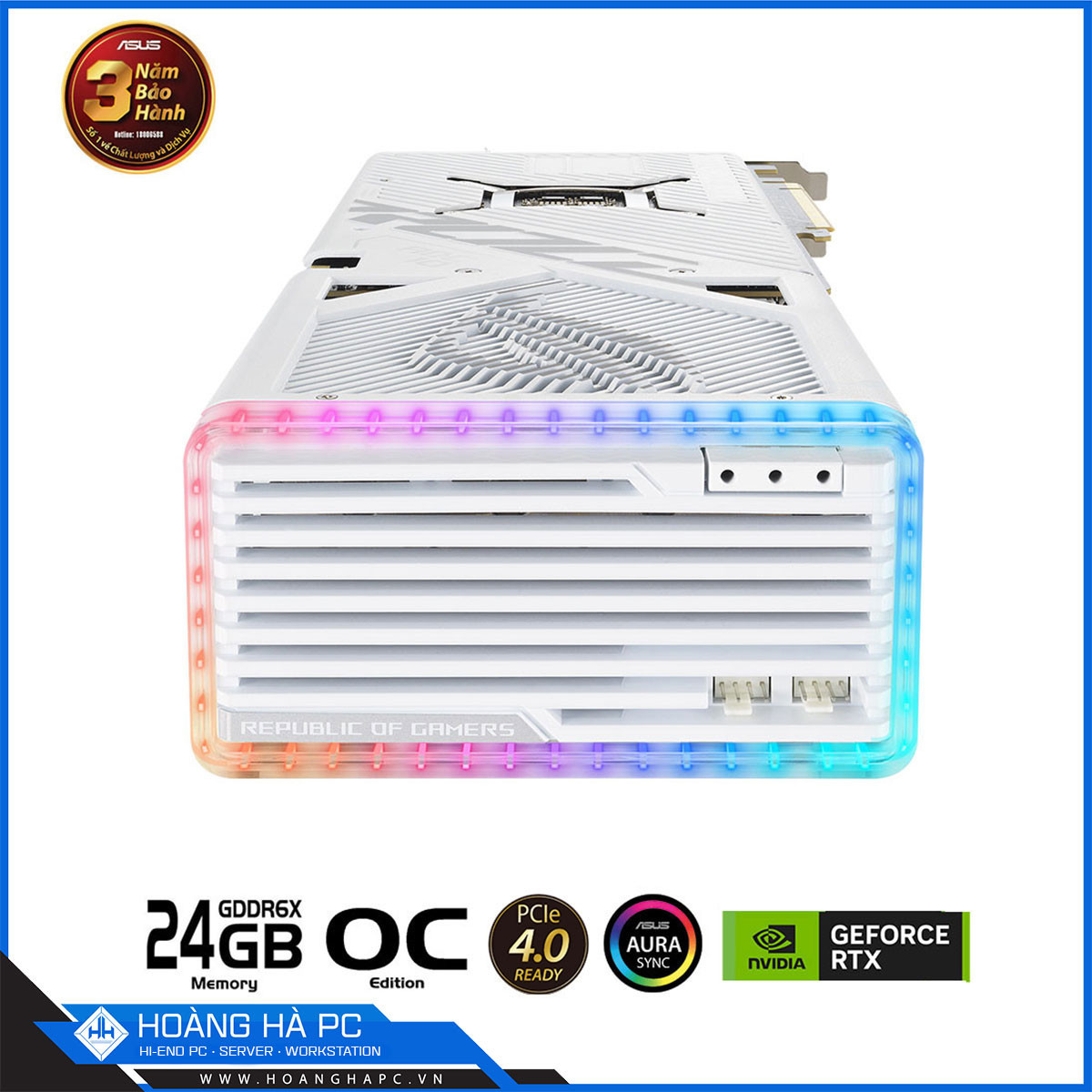 VGA ASUS ROG STRIX RTX 4090 O24G GAMING WHITE (24GB GDDR6X, 384-bit, HDMI +DP, 1 x 16-pin)-5