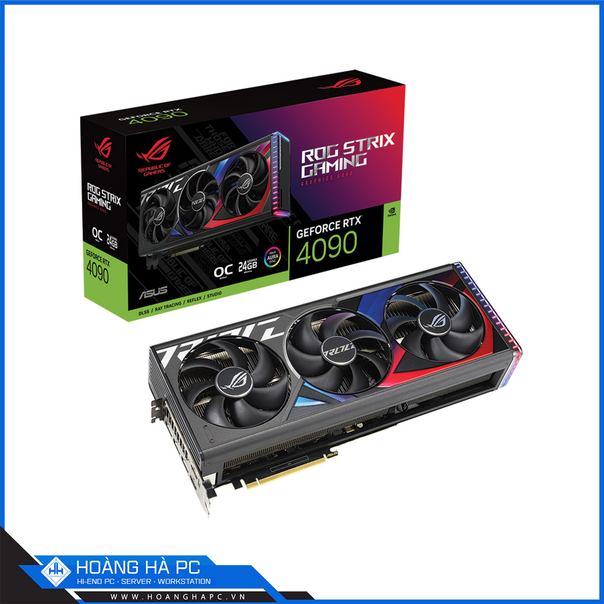 VGA Asus ROG STRIX RTX 4090 O24G GAMING (24GB GDDR6X, 384-bit, HDMI +DP, 1 x 16-pin)