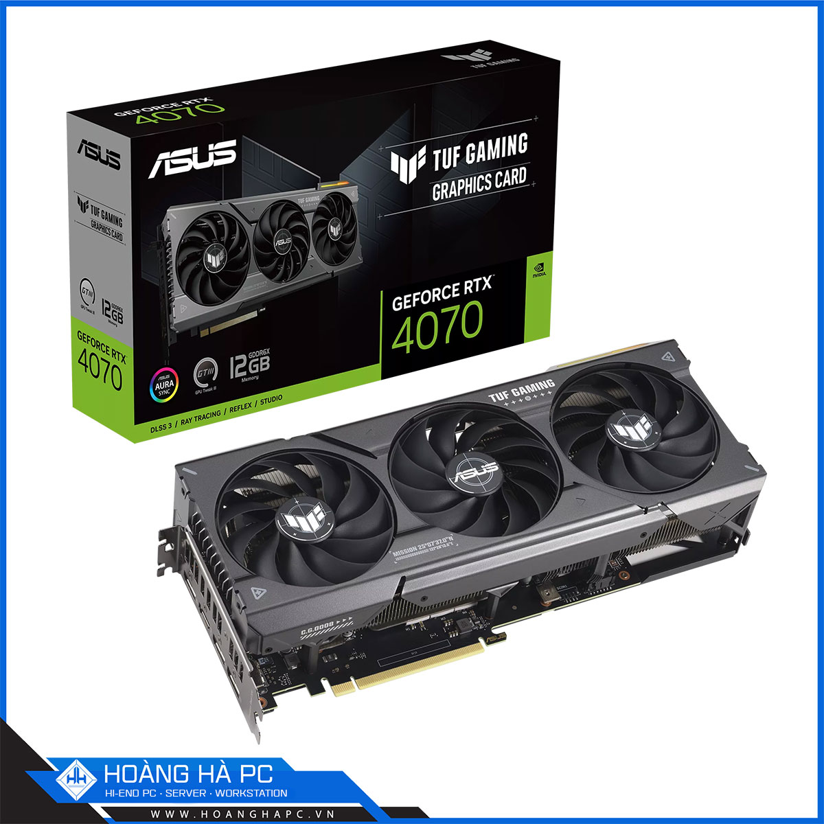 VGA ASUS TUF GAMING RTX 4070 12G (12GB GDDR6X,192-bit, HDMI +DP, 1x8-pin)