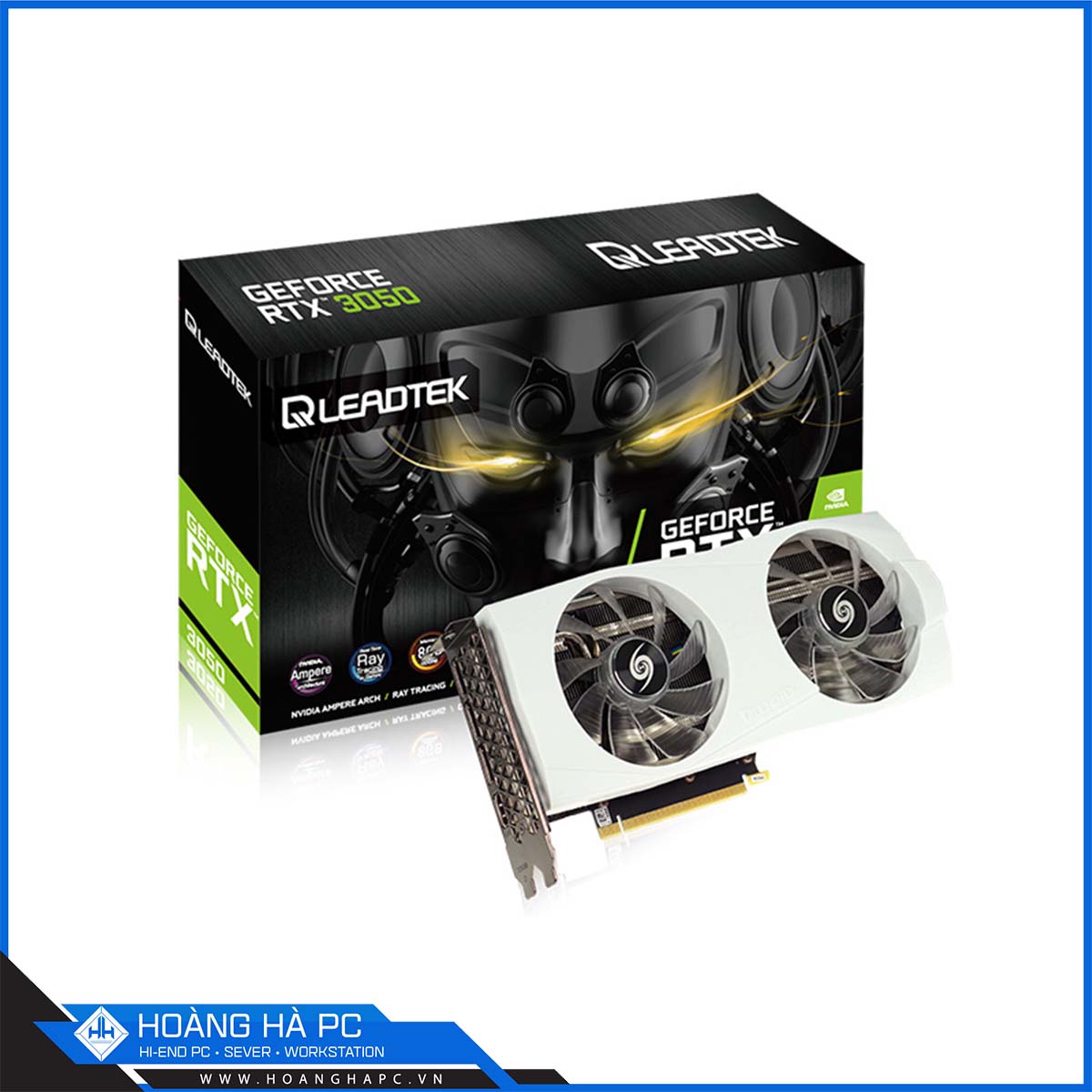 VGA LEADTEK RTX 3050 HURRICANE WHITE EDITION 8G (8GB GDDR6, 128-bit, HDMI +DP, 1x8-pin)