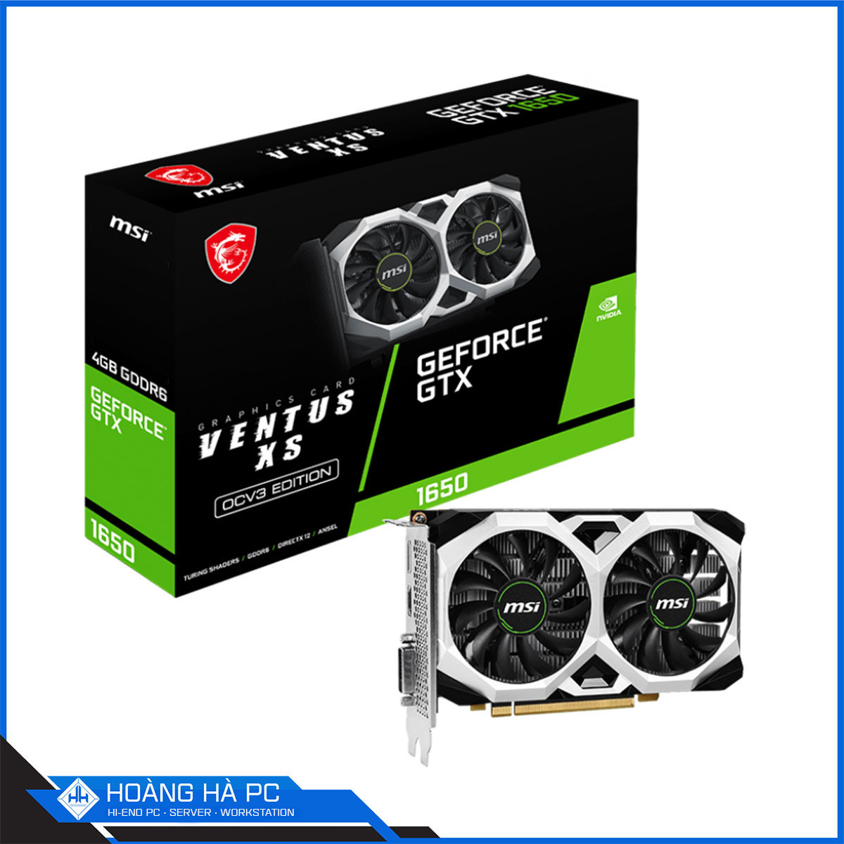 VGA MSI GTX 1650 D6 VENTUS XS OCV3 (4GB GDDR6, 128-bit, HDMI +DP + DVI-D)