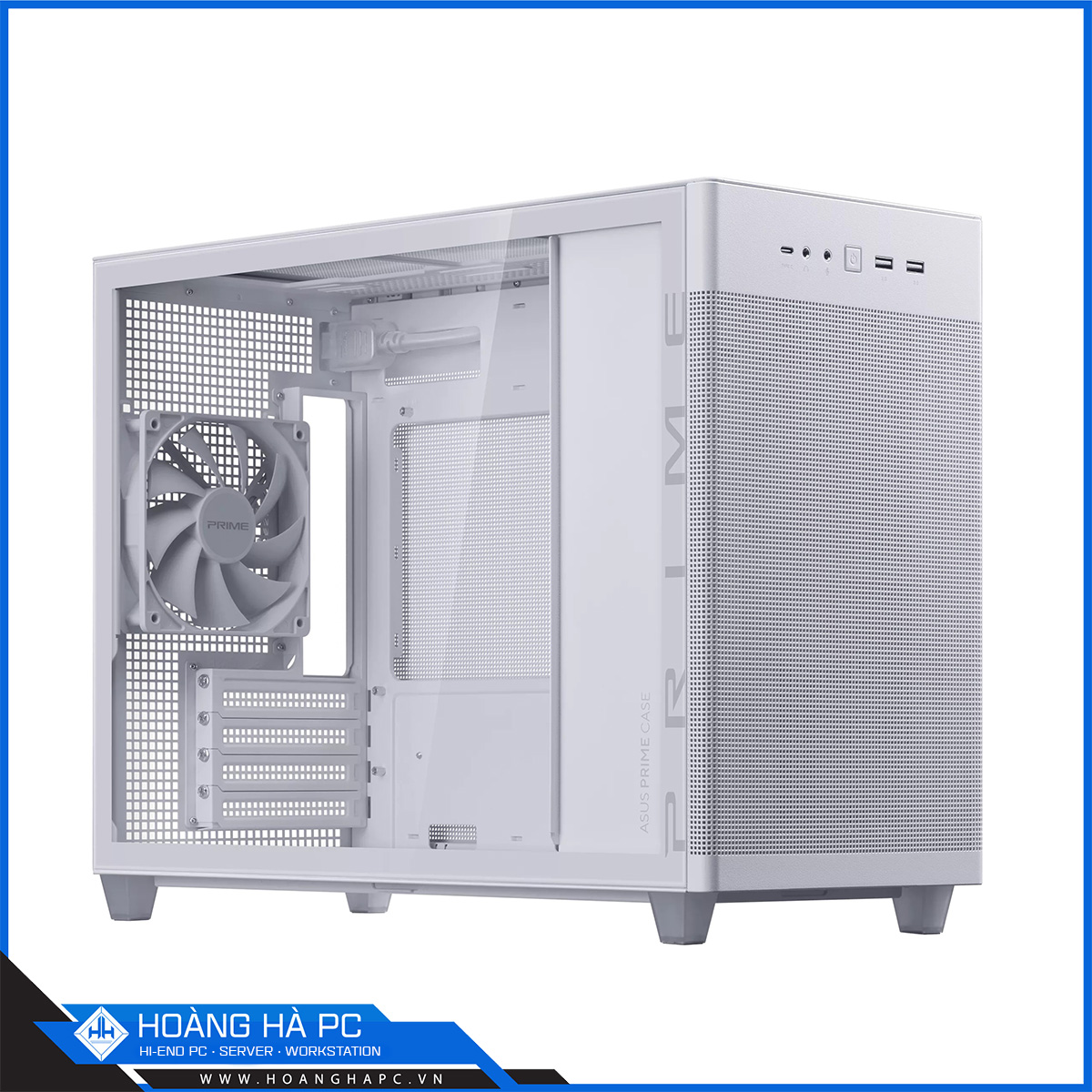 Vỏ case ASUS PRIME AP201 TG WHITE (Mini Tower/ Màu Trắng)