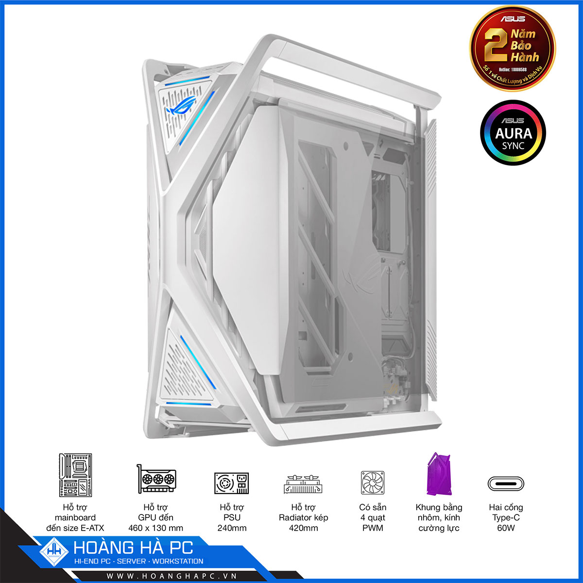 Vỏ Case Asus Rog Hyperion GR701 (Full Tower/Màu Trắng)-2