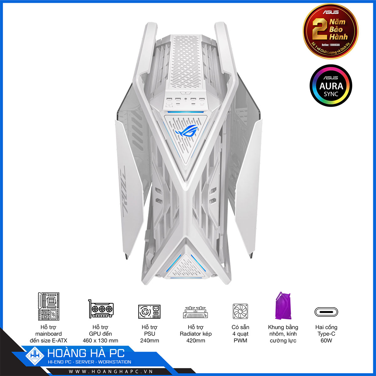 Vỏ Case Asus Rog Hyperion GR701 (Full Tower/Màu Trắng)-3
