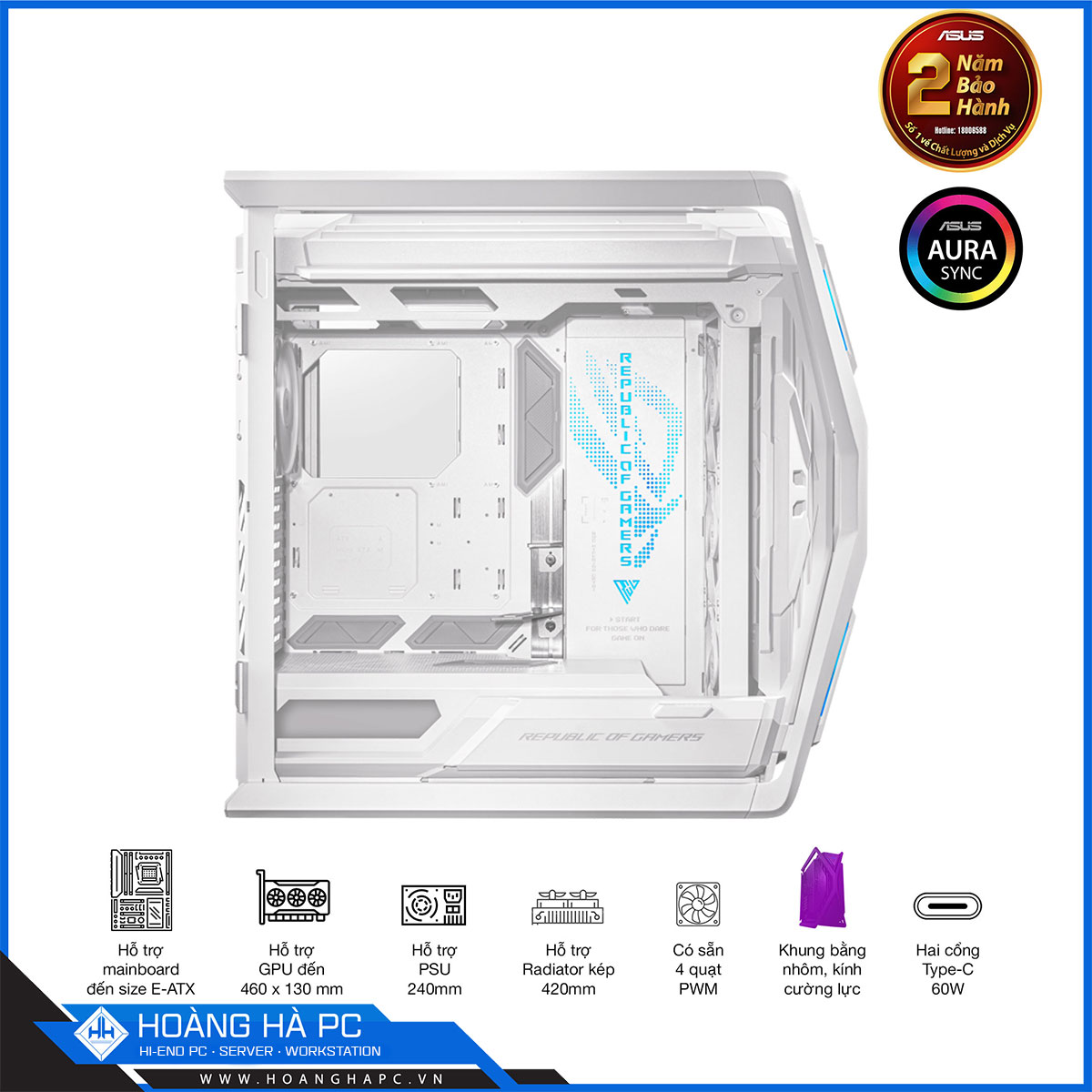 Vỏ Case Asus Rog Hyperion GR701 (Full Tower/Màu Trắng)-6
