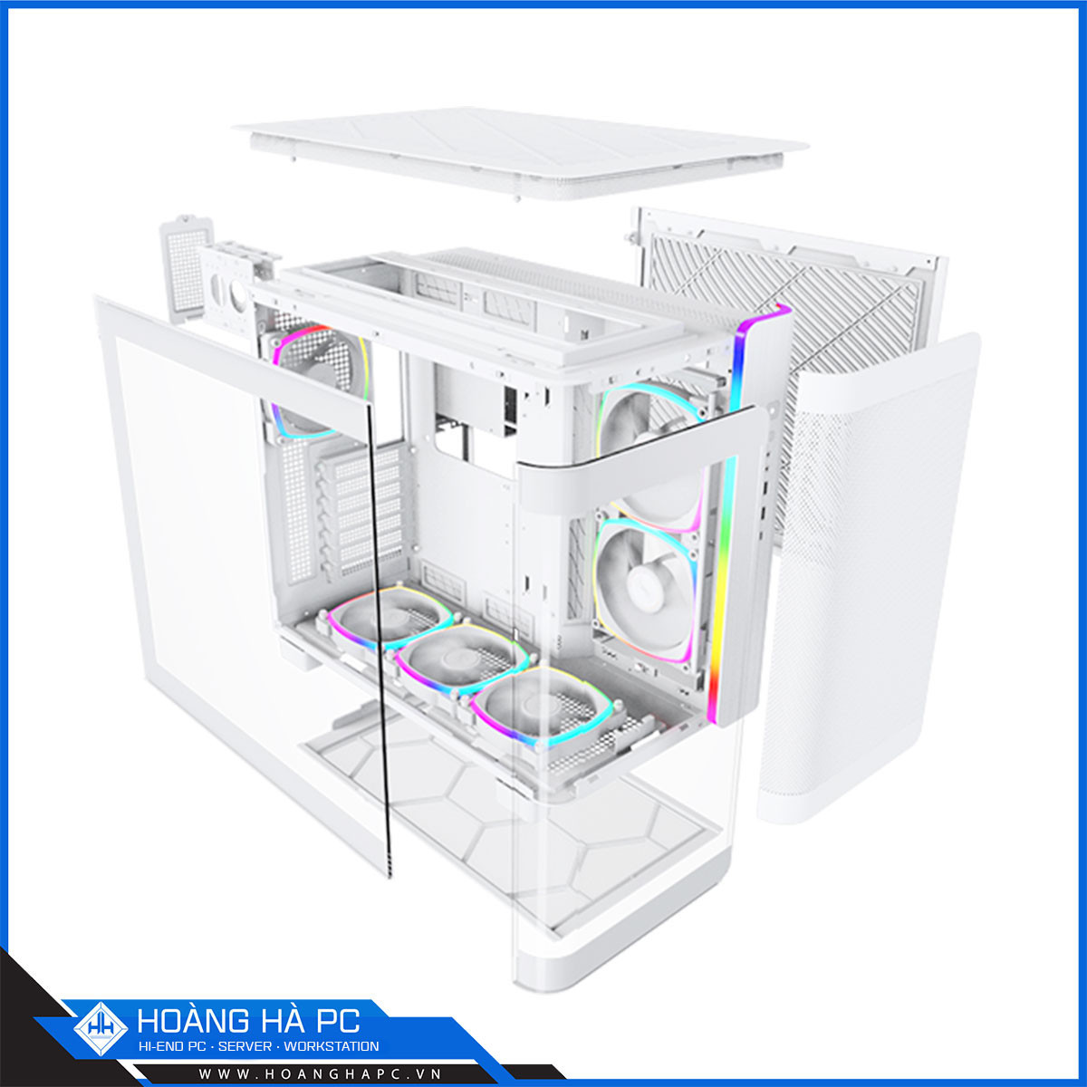 Vỏ Case Montech KING 95 PRO White (Mid Tower/ Màu Trắng) - 6 FAN ARGB-9