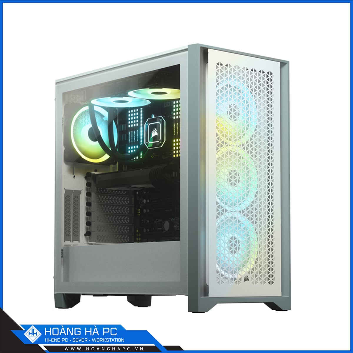 Vỏ máy tính Corsair 4000D Airflow TG White (Mid Tower/Màu Trắng)