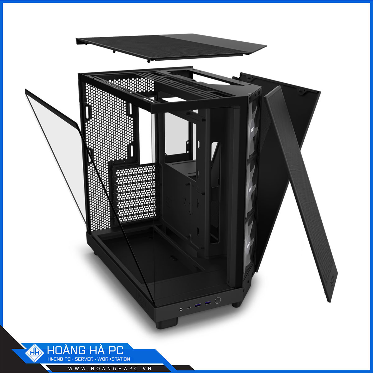 Vỏ máy tính NZXT H6 Flow RGB - Black (Mid Tower/Màu Đen/ 3 Fan)-6