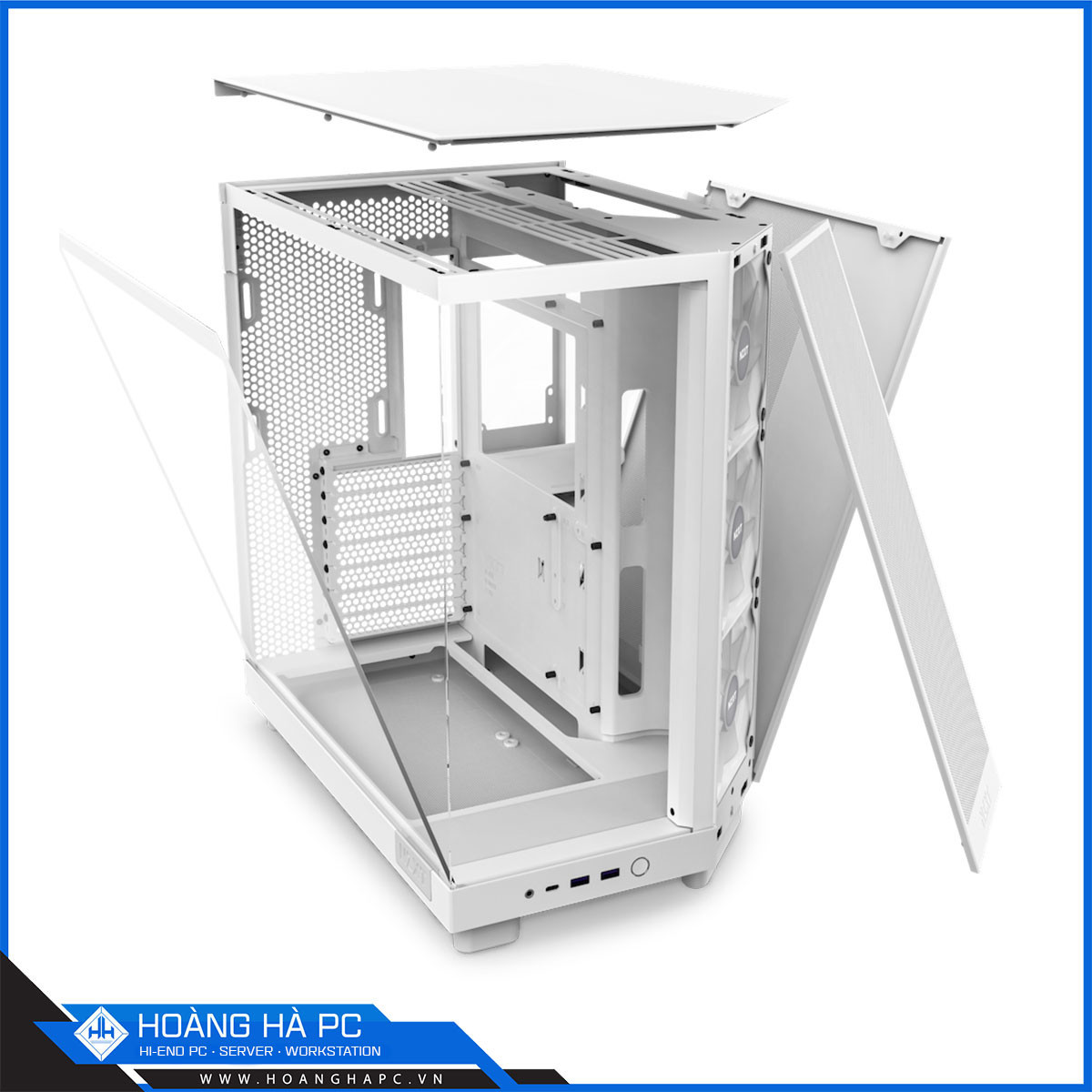 Vỏ máy tính NZXT H6 Flow RGB - White (Mid Tower/Màu Trắng/ 3 Fan)-6