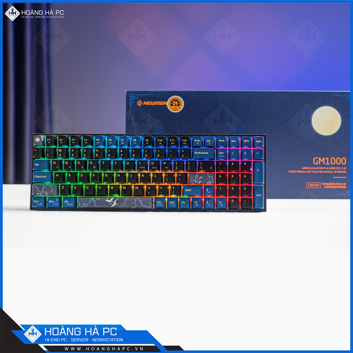 Bàn phím cơ không dây Dual Mode Newmen GM1000 (Tiên Hạc- Trăng & Mây), G-Pro Yellow Switch-2