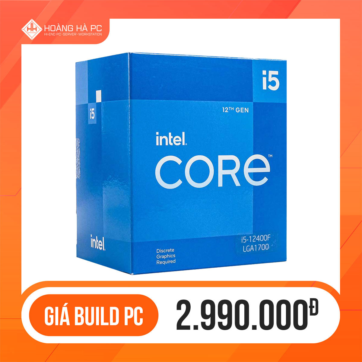 CPU Intel Core i5-12400F (Up To 4.40GHz, 6 Nhân 12 Luồng,18MB Cache, Alder Lake)