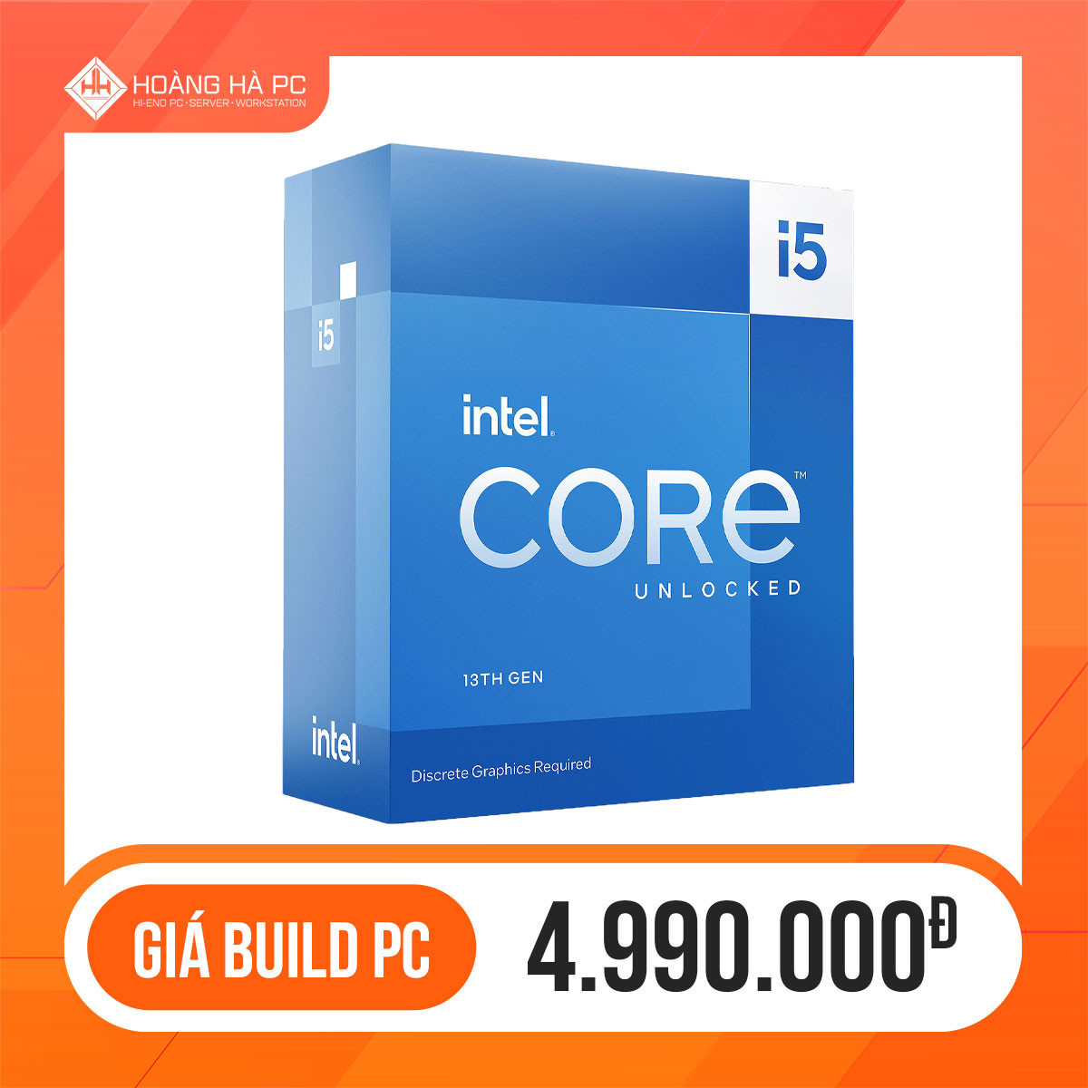 CPU Intel Core i5-13600KF (5.1 GHz, 14 Nhân 20 Luồng, 24MB Cache, Raptor Lake)
