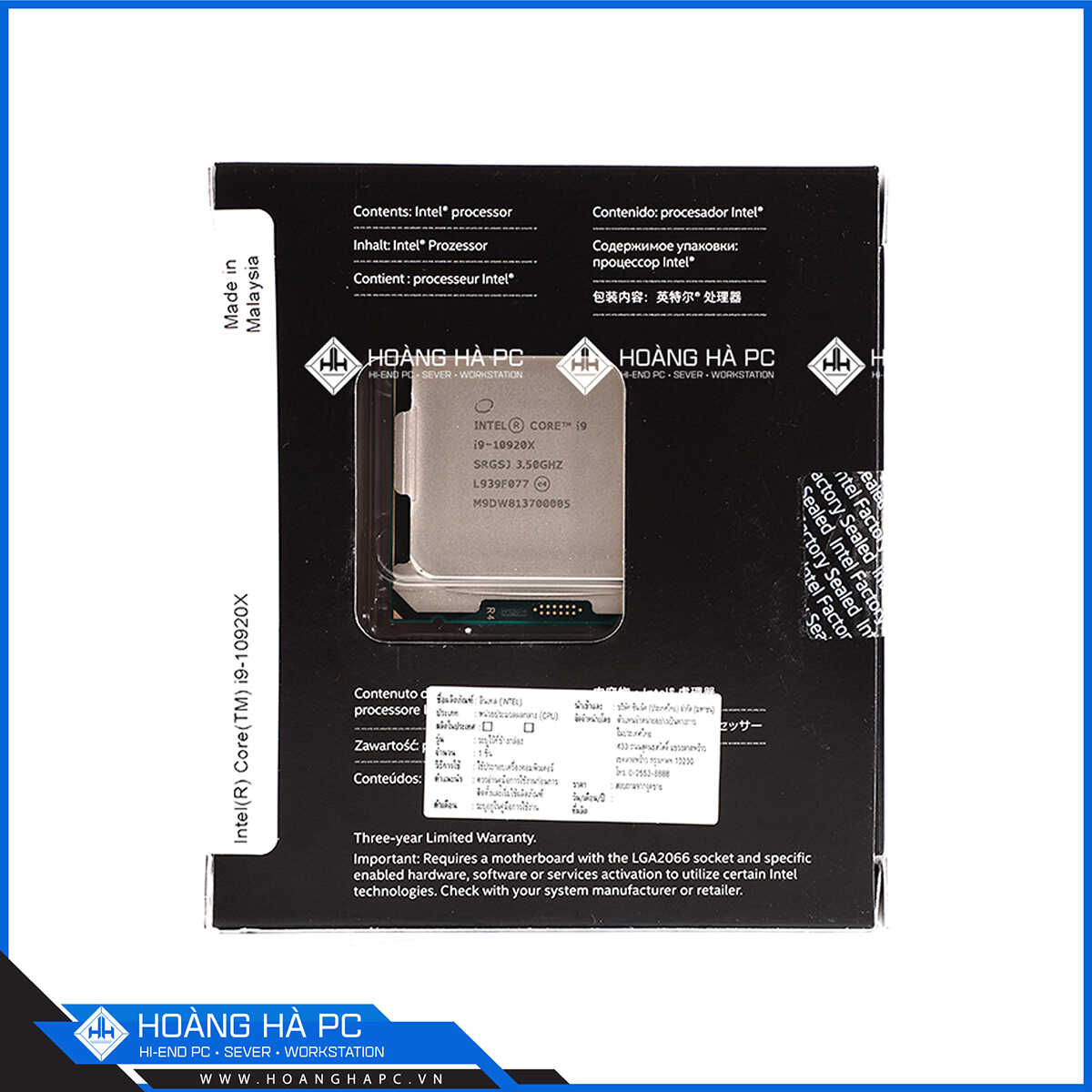 CPU Intel Core i9-10920X (3.5GHz Turbo Up To 4.6GHz, 12 Nhân 24 Luồng, 19.25MB Cache, LGA 2066)-4
