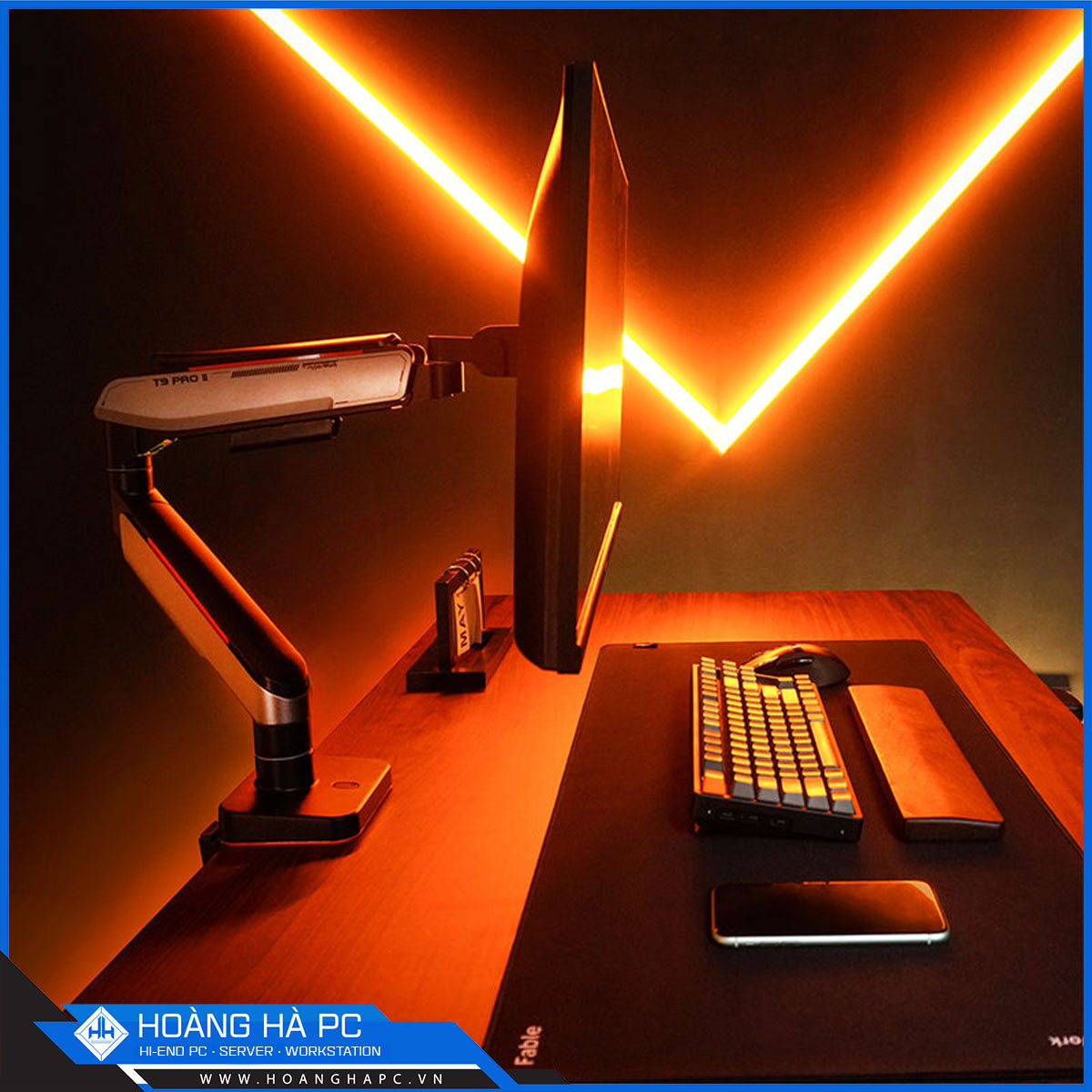 Giá treo màn hình Humanmotion T9 Pro 2 (1 màn hình/ 22 - 43inch/ Xám đen/ Gắn bàn)-5