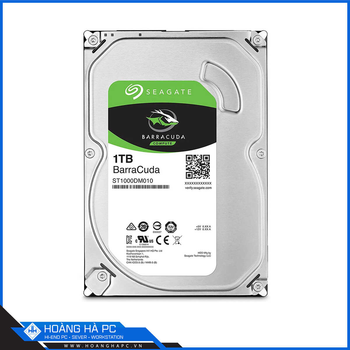 Ổ Cứng HDD Seagate BarraCuda 1TB (3.5 inch, Sata3 6Gb/s, 64MB Cache, 7200rpm)