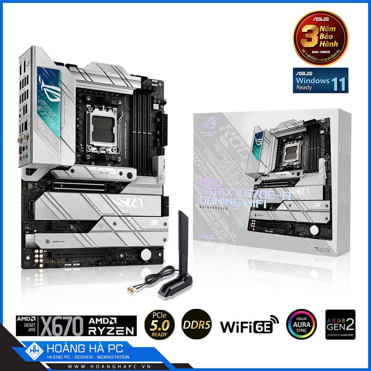 Mainboard ASUS ROG STRIX X670E-A GAMING WIFI (AMD X670, Socket AM5, ATX, 4 khe RAM DDR5)