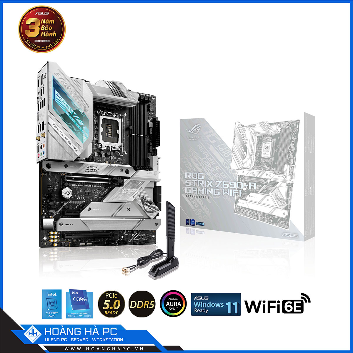 Mainboard ASUS ROG STRIX Z690-A GAMING WIFI DDR5 (Intel Z690, Socket 1700, ATX, 4 khe RAM)