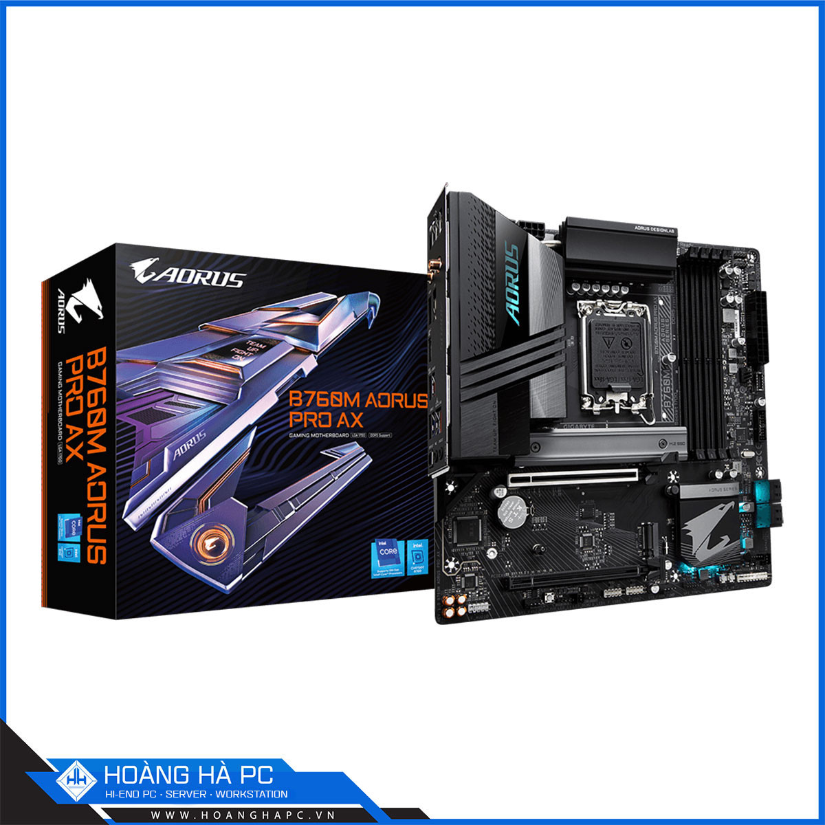 Mainboard GIGABYTE B760M AORUS PRO AX DDR5 (Intel B760, LGA1700, mATX, 4 khe RAM)