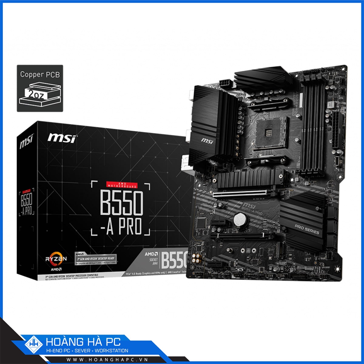 Mainboard MSI B550-A PRO (AMD B550, Socket AM4, ATX, 4 khe RAM DRR4)