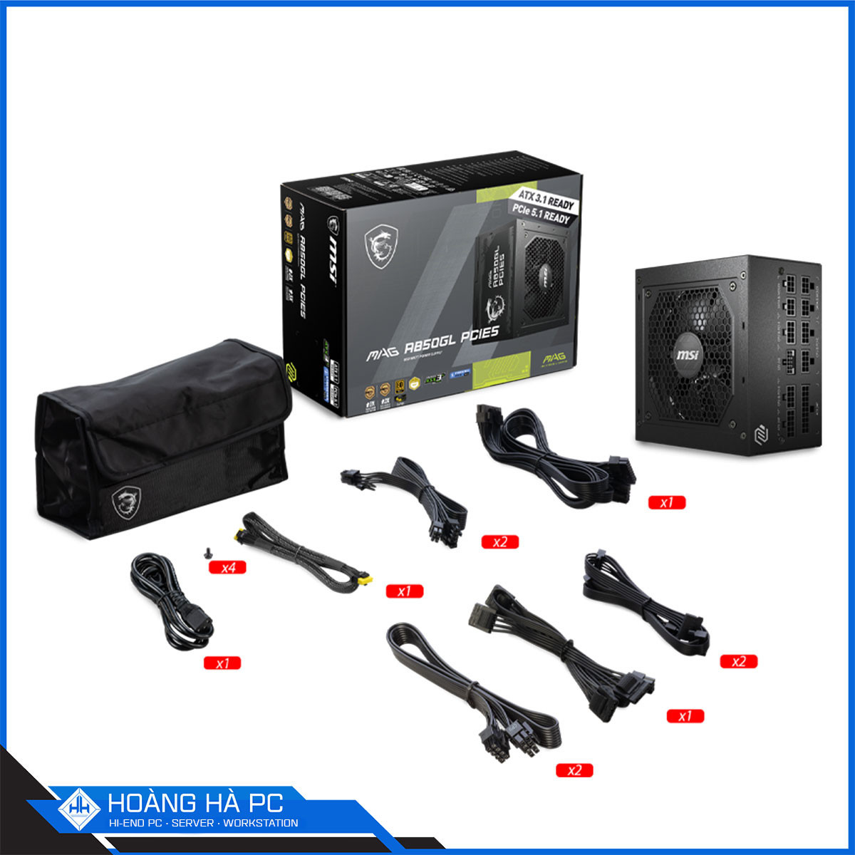 Nguồn MSI MAG A850GL PCIE5 (850W/ ATX 3.1/ 80 Plus Gold/ Full Modular)-5