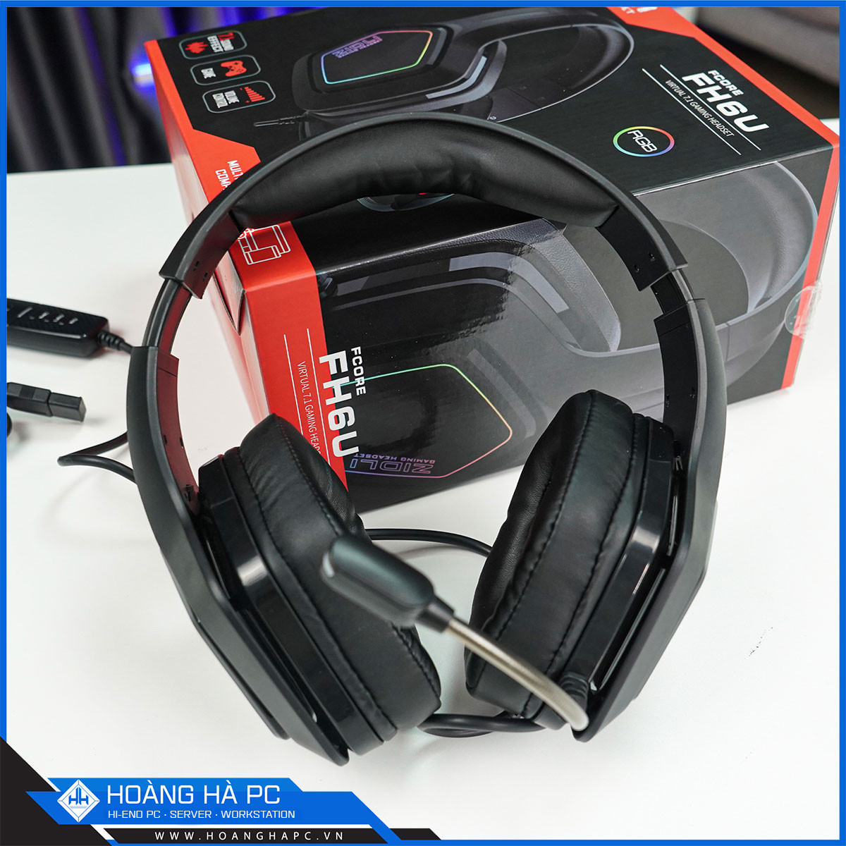 Tai nghe Gaming ZIDLI FCORE FH6U BLACK (7.1 RGB USB)-2