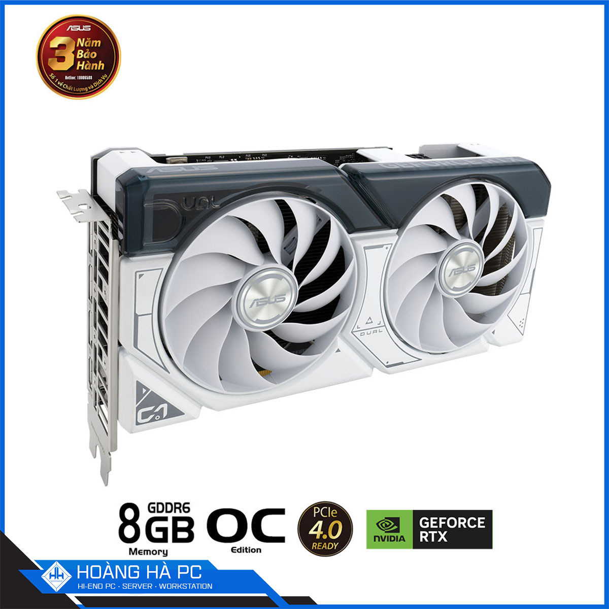 VGA ASUS DUAL RTX 4060 O8G WHITE EDITION (GDDR6, 128-bit, HDMI+DP, 1x8-pin)-4