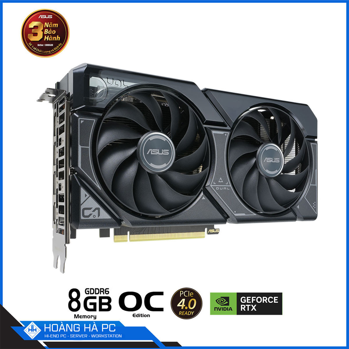 VGA ASUS DUAL RTX 4060 O8G EDITION (GDDR6, 128-bit, HDMI+DP, 1x8-pin)-3