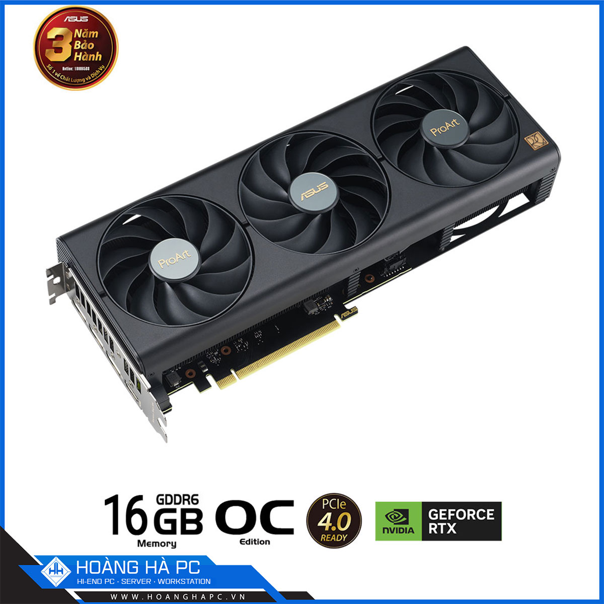 VGA ASUS PROART RTX 4060 Ti 16G OC GAMING (16GB GDDR6, 128-bit, HDMI+DP, 1x8-pin)-3
