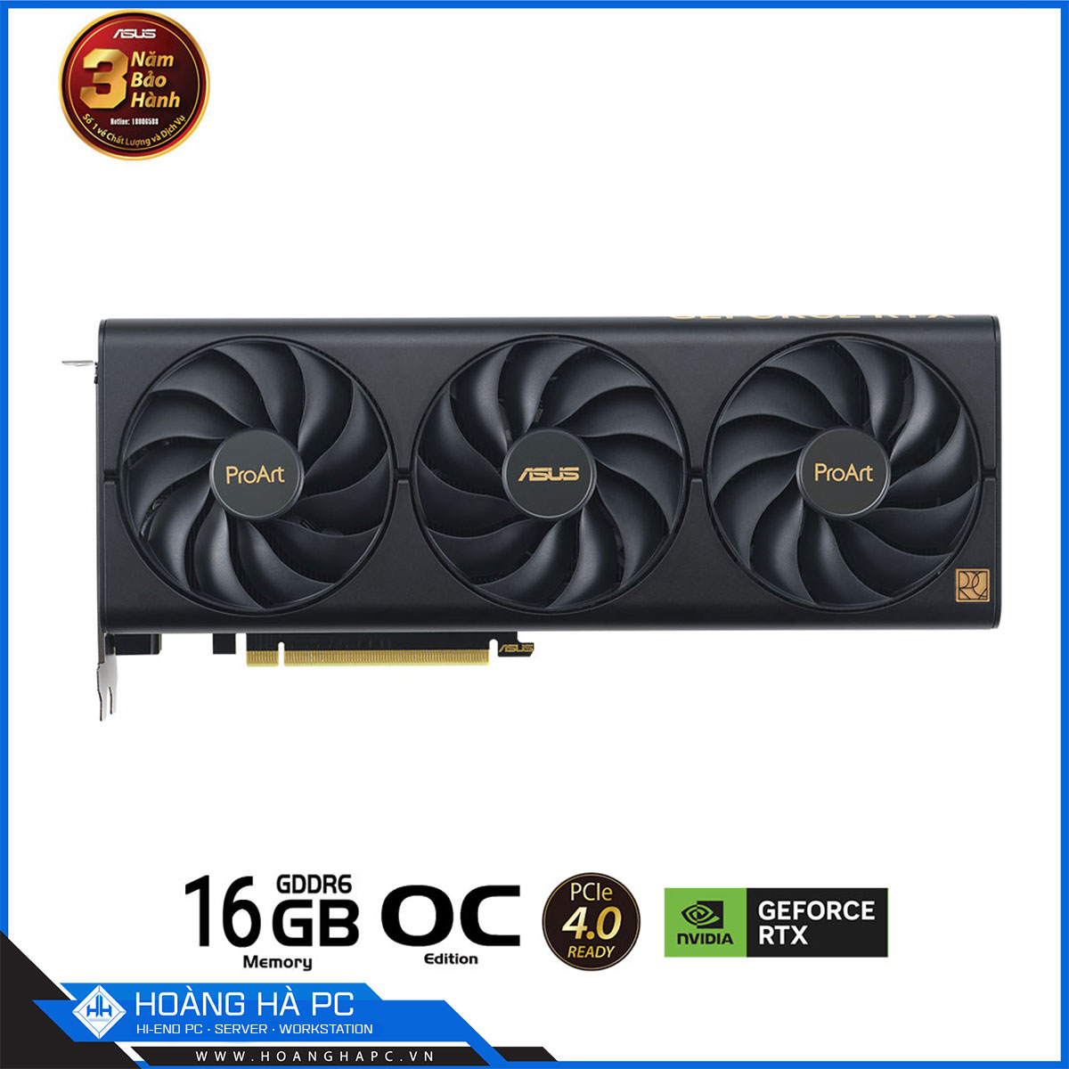 VGA ASUS PROART RTX 4060 Ti 16G OC GAMING (16GB GDDR6, 128-bit, HDMI+DP, 1x8-pin)-2