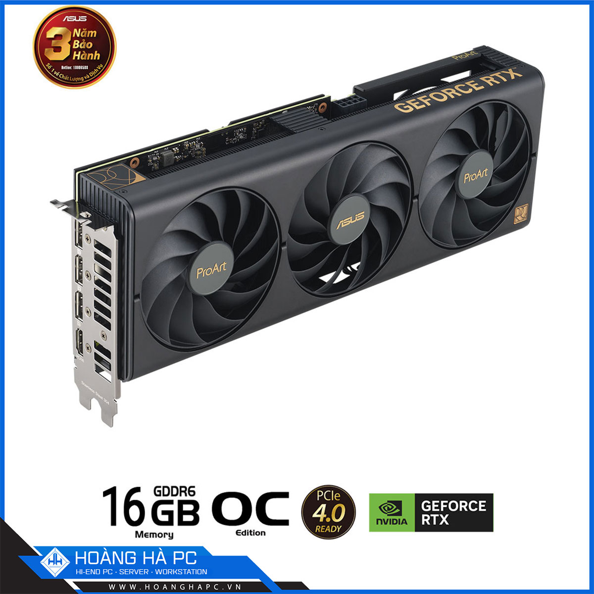 VGA ASUS PROART RTX 4060 Ti 16G OC GAMING (16GB GDDR6, 128-bit, HDMI+DP, 1x8-pin)-6