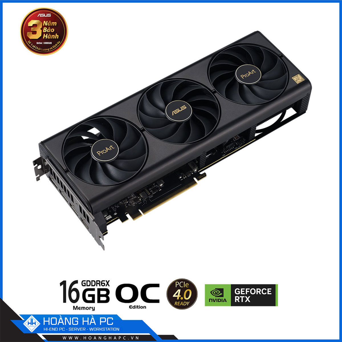 VGA ASUS PROART RTX 4080 SUPER 16GB GDDR6X OC (256-bit, HDMI+DP, 1 x 16-pin)-6