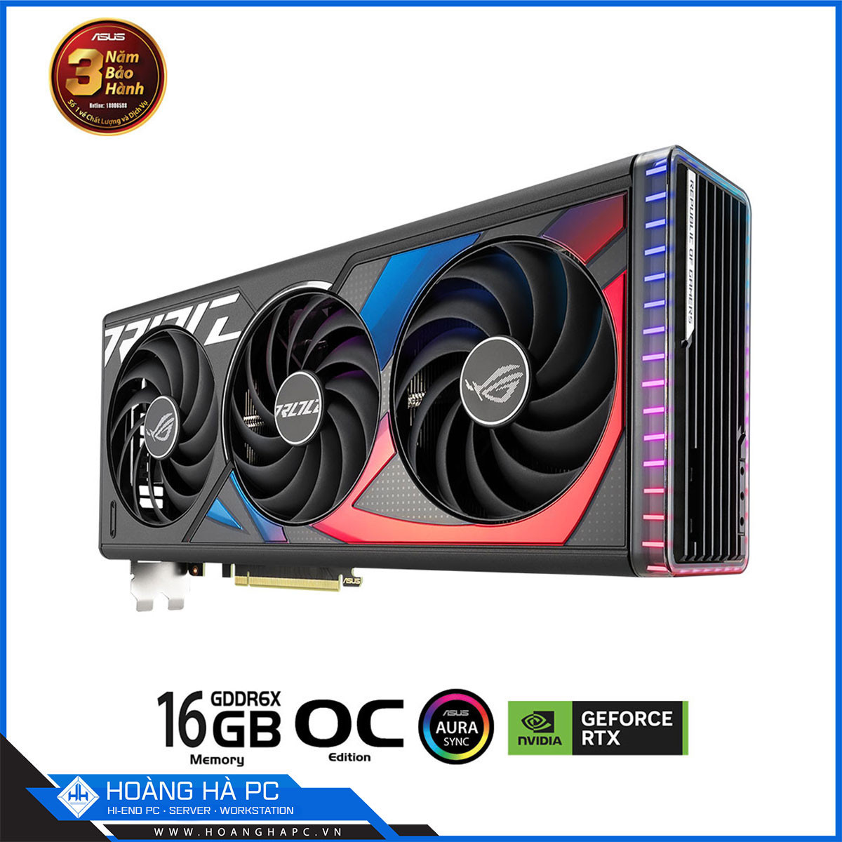 VGA ASUS ROG STRIX RTX 4070 Ti SUPER 16GB GDDR6X OC (256-bit, HDMI + DP, 1 x 16-pin)-4